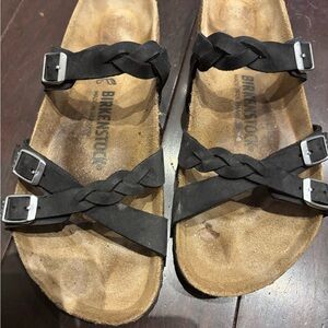 Birkenstock Black Braided Sandals